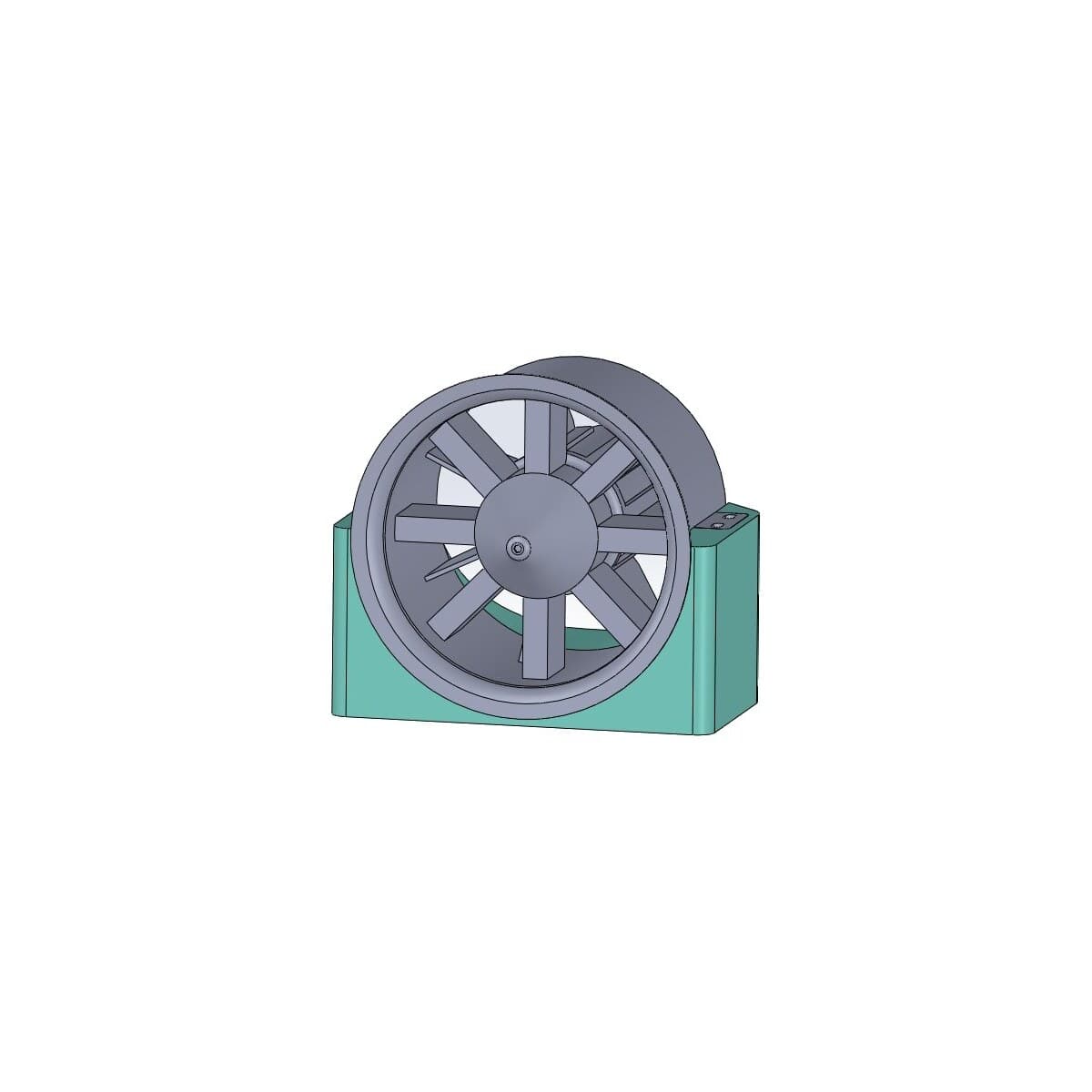 The gimballed fan mount in CAD