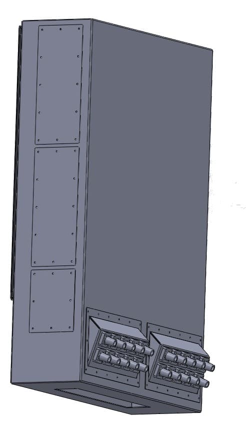 Rear — high-voltage connector bank